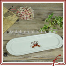 white glaze decal ceramic towel dish towel holder towel plate